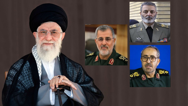 حضرت آیت الله خامنه ای رهبر انقلاب اسلامی در احکامی رئیس ستاد کل نیروهای مسلح، فرمانده کل سپاه پاسداران و فرمانده قرارگاه مرکزی خاتم الانبیا را منصوب کردند.